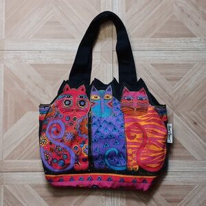 Vintage Laurel Burch 3 cats bag